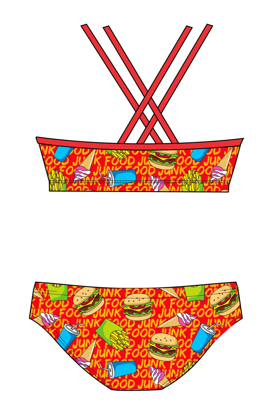 Female 2 piece training bikini - Junk Food