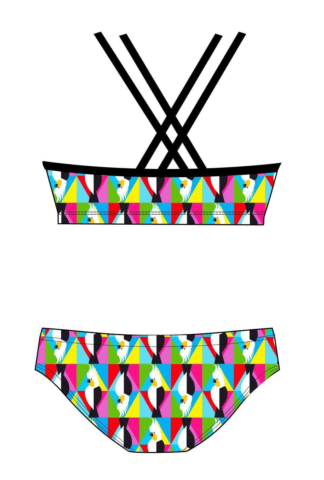 Female 2 piece training bikini - Parrot