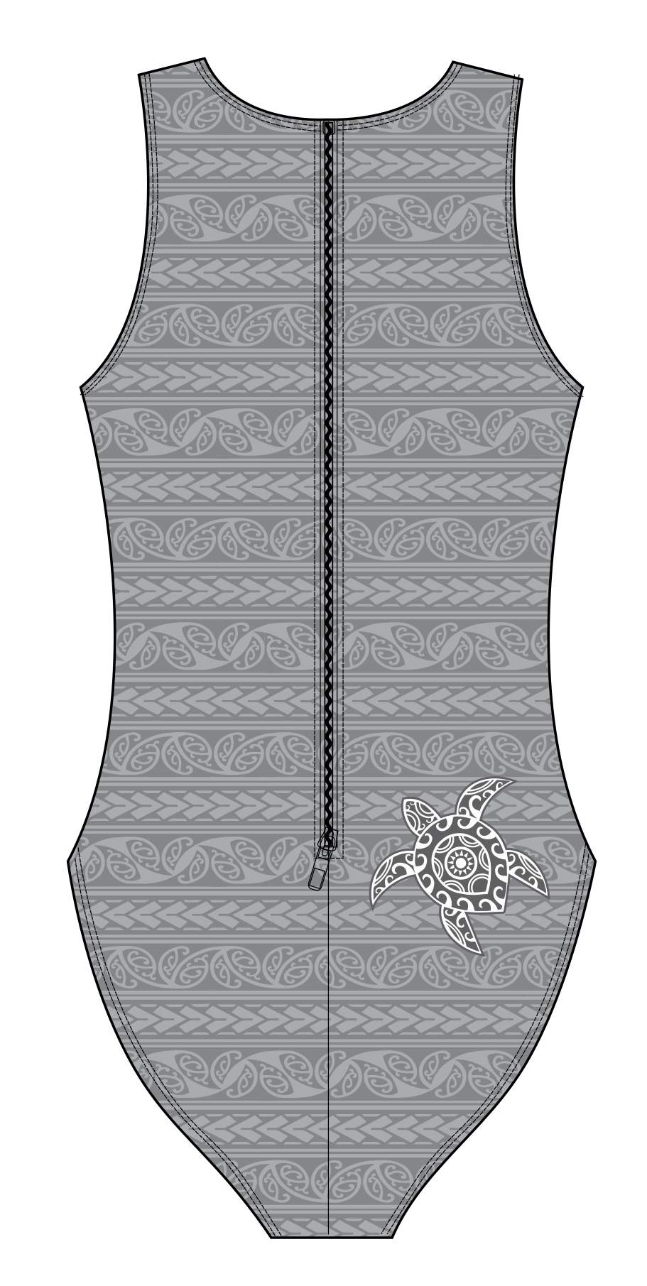 Female water polo swimsuit - Tattoo Turtle (3098)