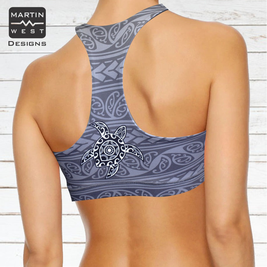 Female Tattoo Turtle  run/paddle/swim reversible Crop Top (3098)