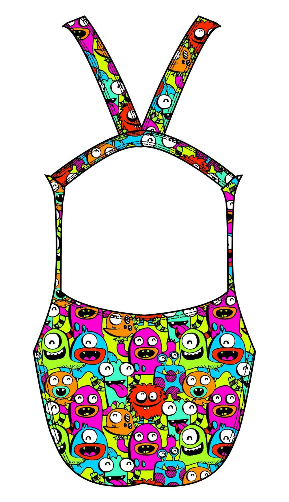 Female fastback swimsuit - Neon Stickies - DG apparel competitive swimwear lifesaving waterpolo south african flag swimwear triathlon running