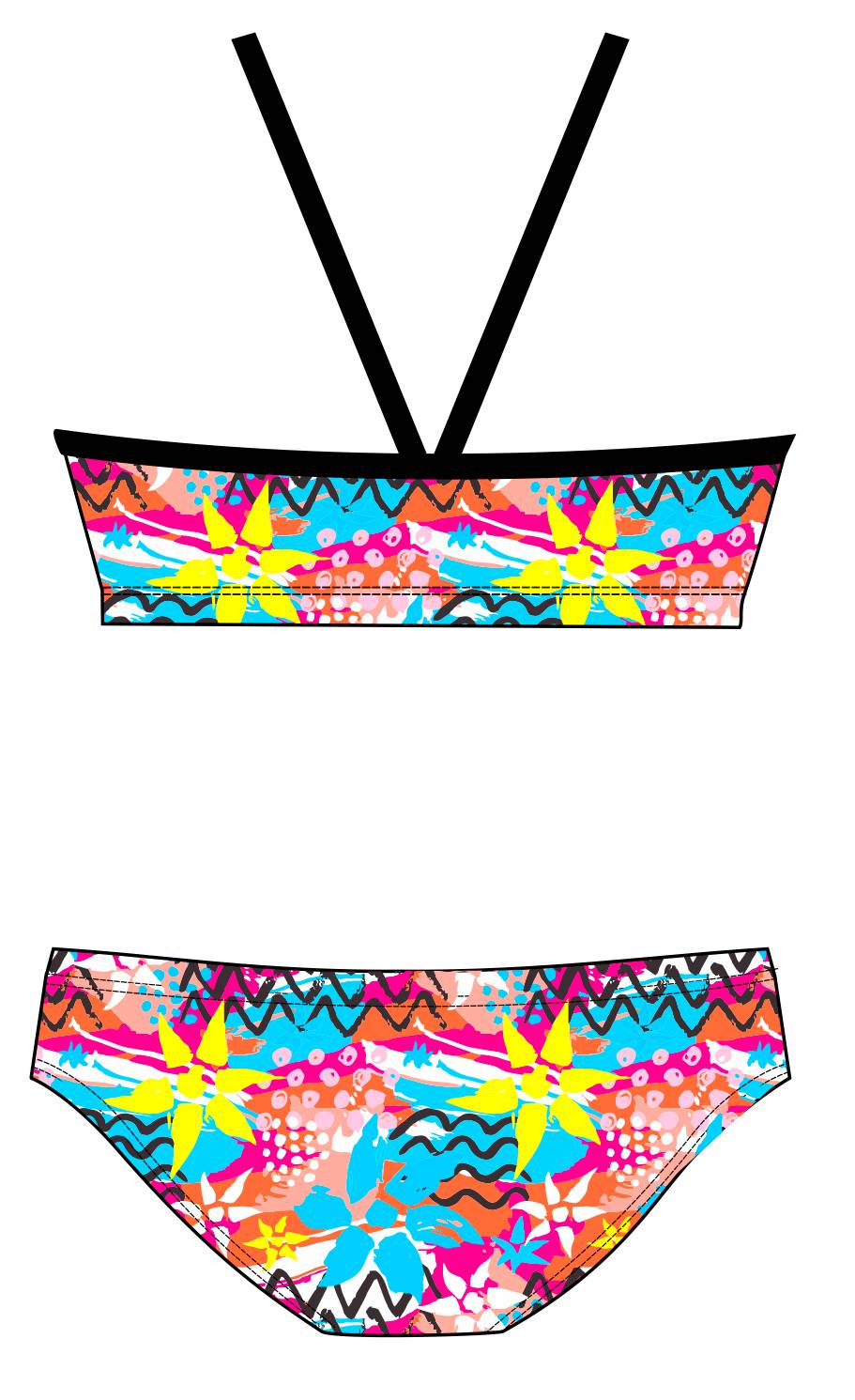 Female 2 Piece Training Bikini - Neon Floral