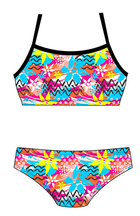 Female 2 Piece Training Bikini - Neon Floral
