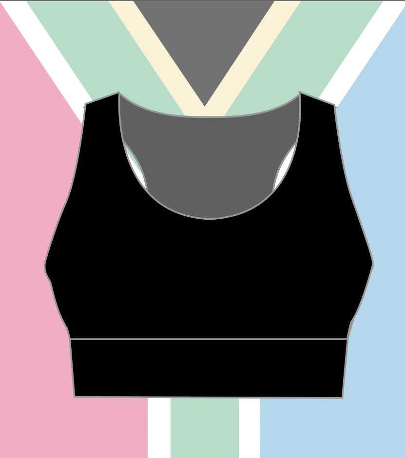 Female Back Print South African Flag run/paddle/swim reversible Crop Top