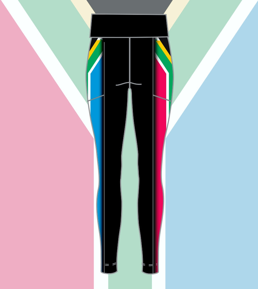 South African Flag High waist leggings full length (2424)