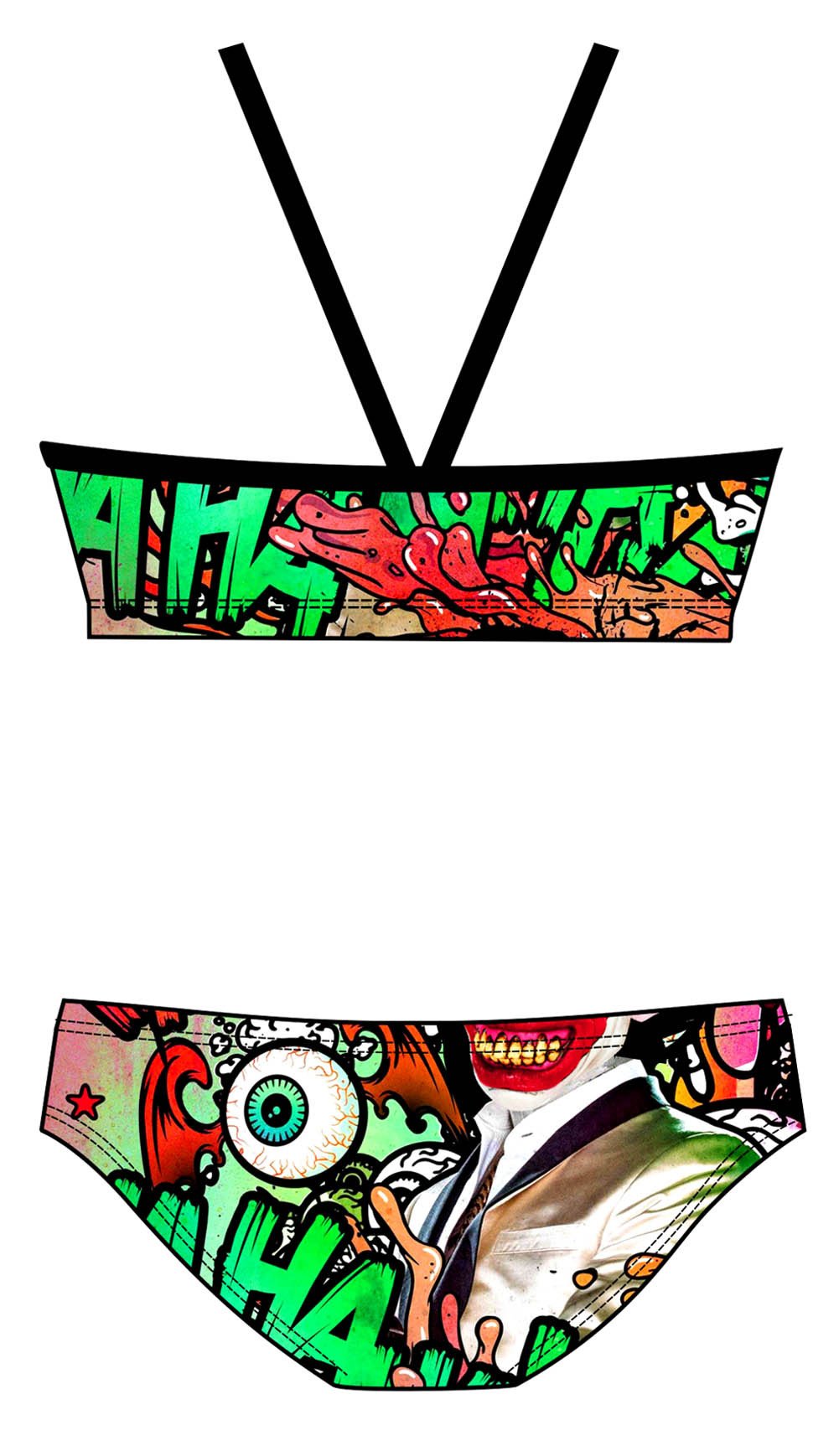 Female 2 Piece Training Bikini - Suicide S - DG apparel competitive swimwear lifesaving waterpolo south african flag swimwear triathlon running