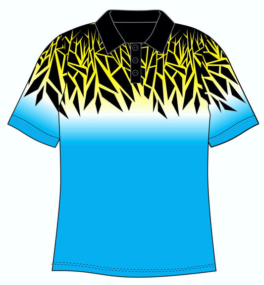 Male Funky Blue Chards Custom Printed Golf Shirt