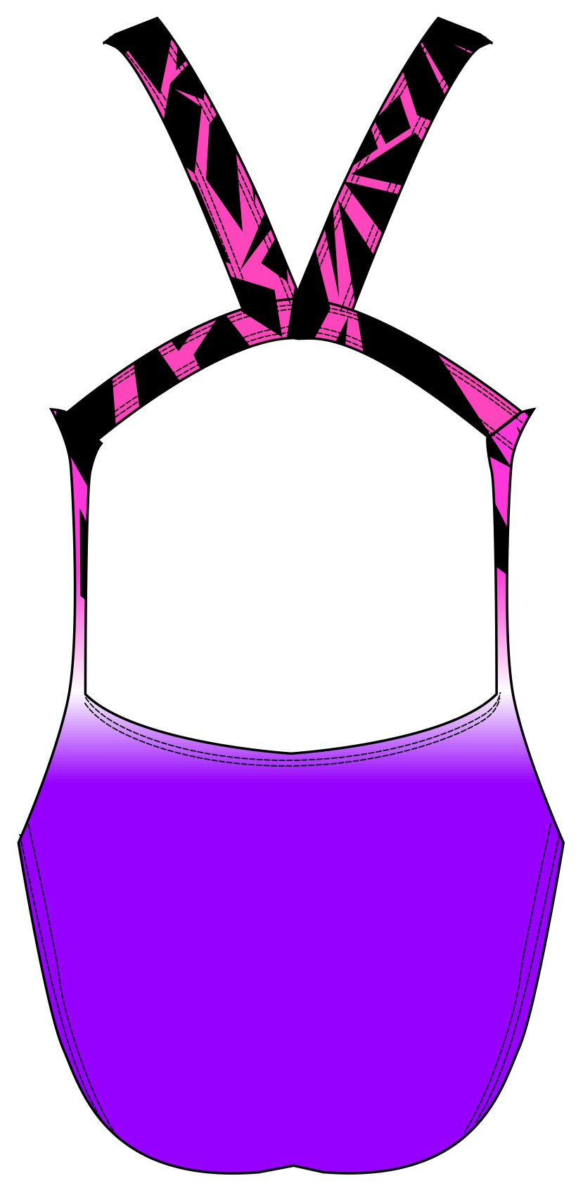 Female fastback swimsuit - Shards