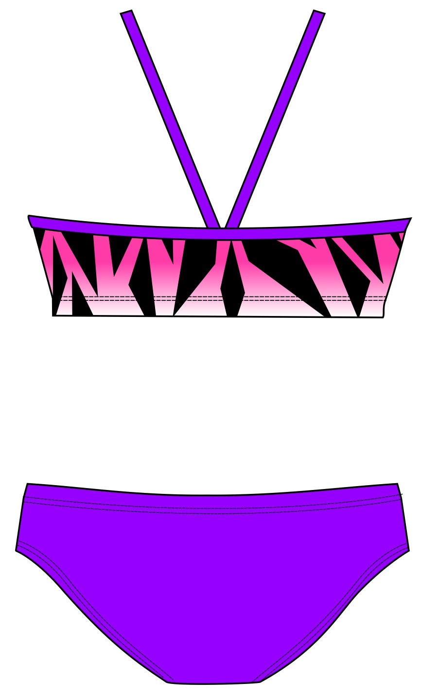 Female 2 Piece Training Bikini - Shards