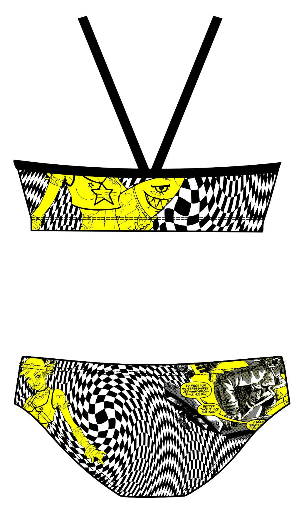 Female 2 Piece Training Bikini - Tank G - DG apparel competitive swimwear lifesaving waterpolo south african flag swimwear triathlon running