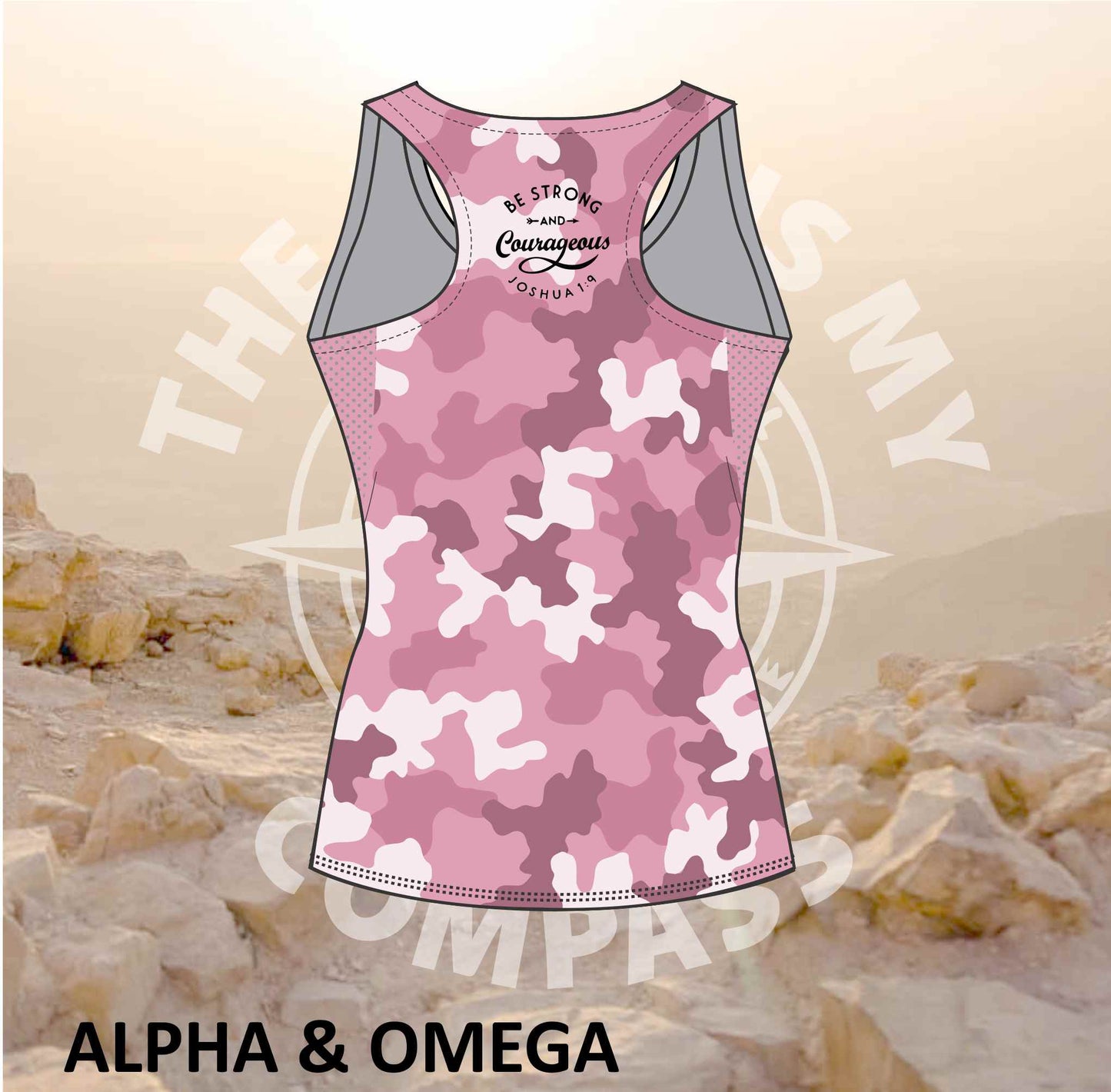 Alpha & Omega Be Strong Pink Camo Run Vest