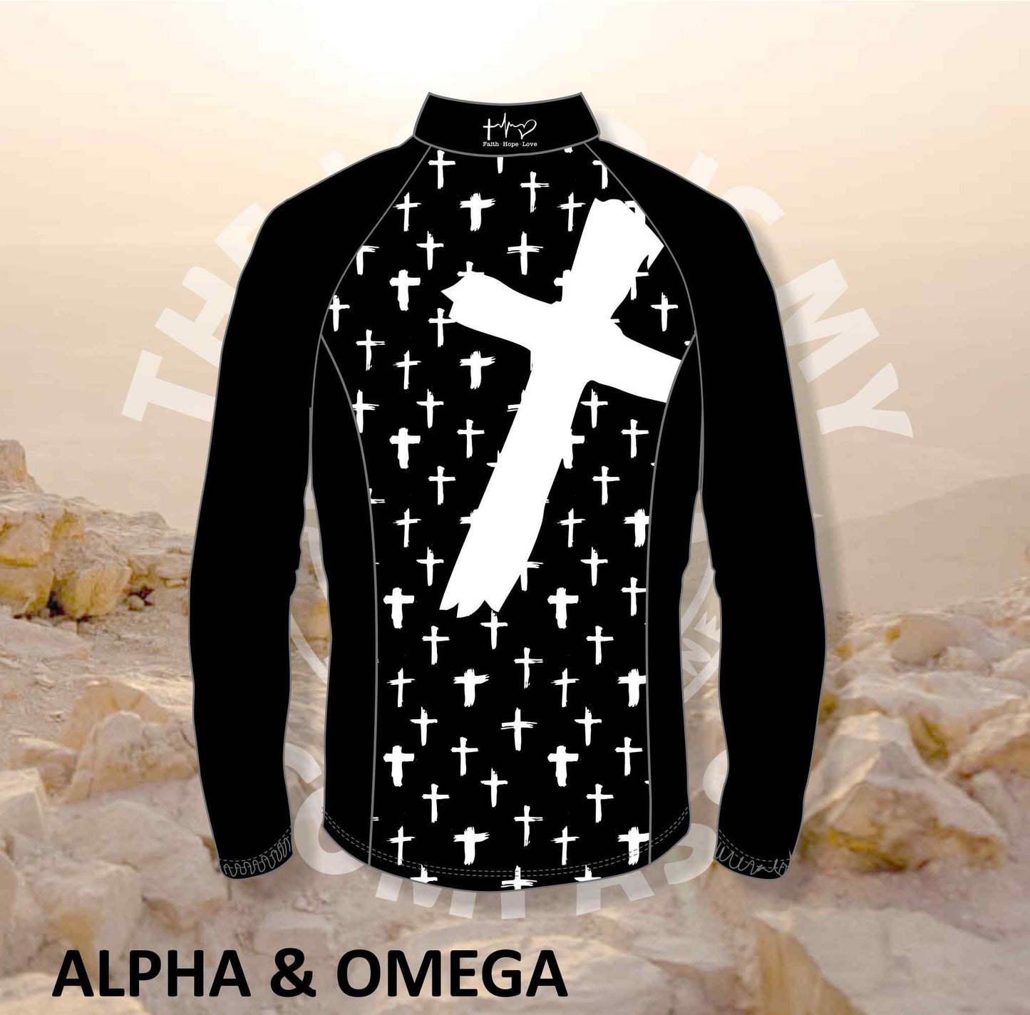 Alpha And Omega White Cross Print Trail Jacket (3058)