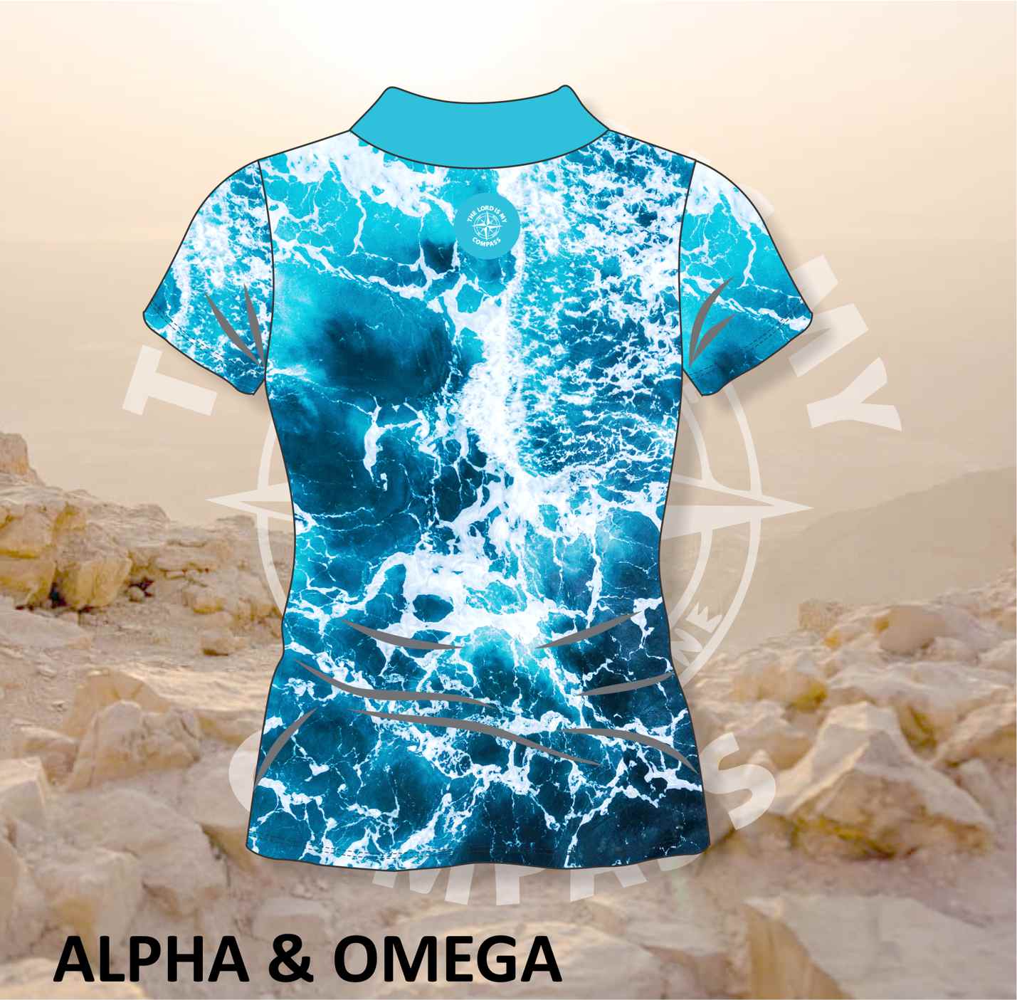 Alpha and Omega Lord is my Compass Ladies Golf Shirt
