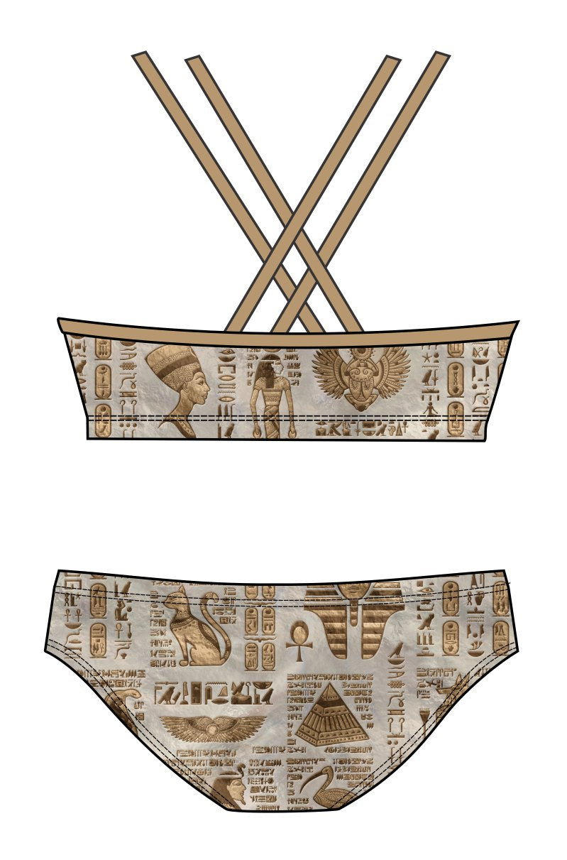 Female 2 piece training bikini - Egyptian