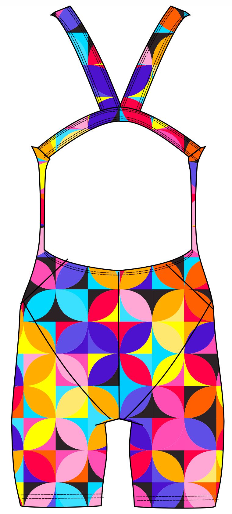 Female kneeskin swimsuit - Geo Petals (3053)