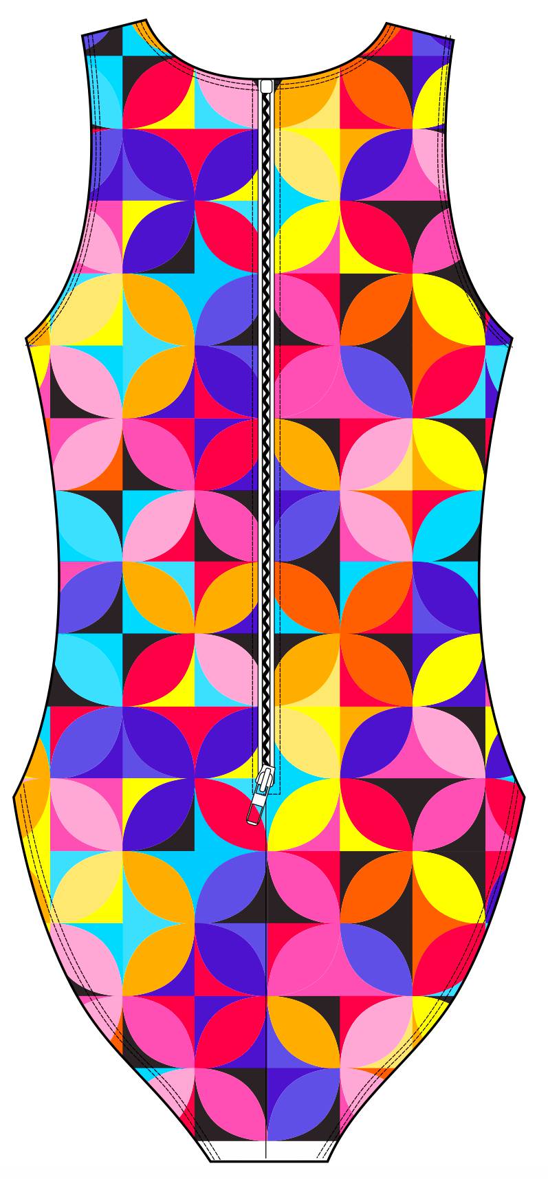 Female water polo swimsuit - Geo petals (3053)