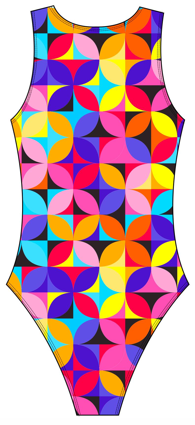 Female water polo swimsuit - Geo petals (3053)