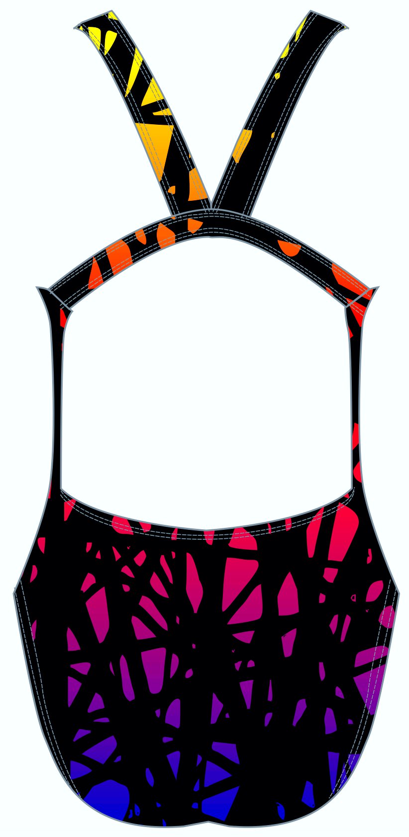 Female fastback swimsuit- Neon Web (2889)