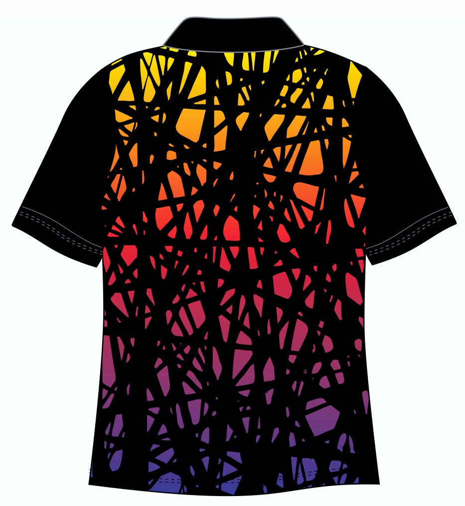 Male Funky Neon Web Custom Printed Golf Shirt (2889)