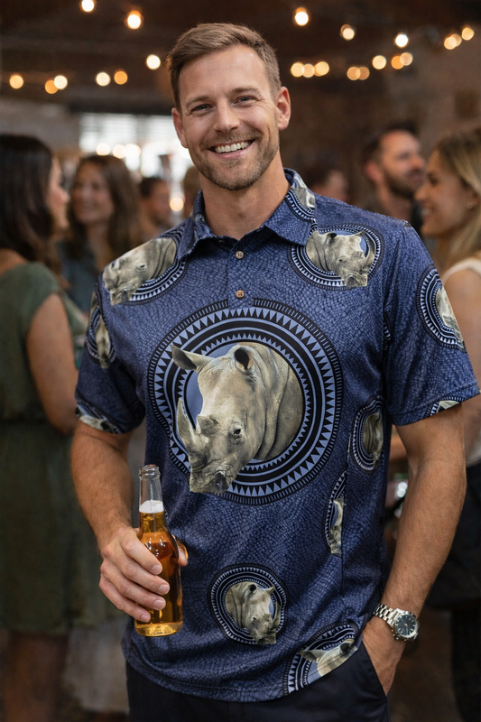 RHINO ubhejane UTHOZULU Printed Golf Shirt