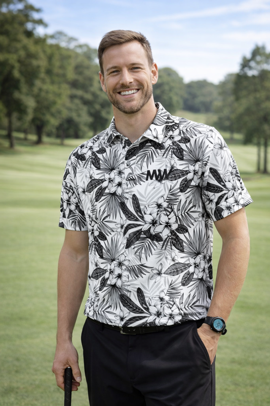 Tropical Grey Technical Golf Shirt (3381)