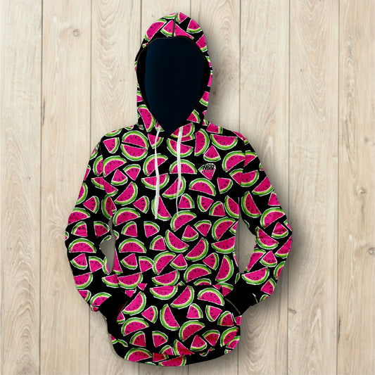 Black Watermelon Unisex Waffle Hoodie (2953)