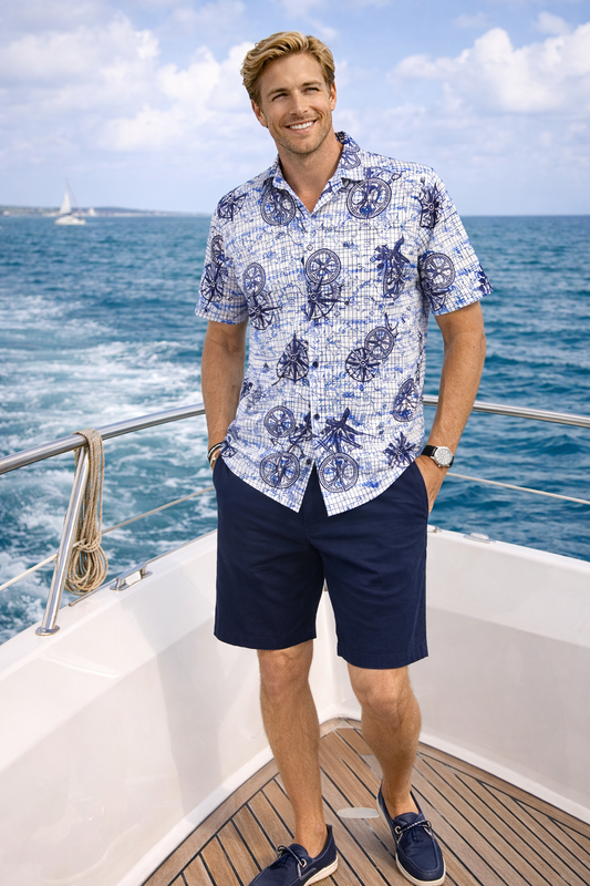 NAUTICAL COMPASS Button up Shirt