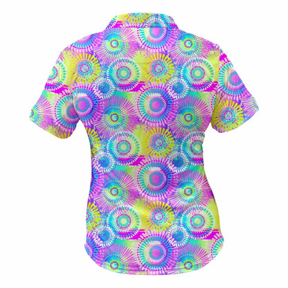 Pastel Tie Dye Ladies Golf Shirt (3764)