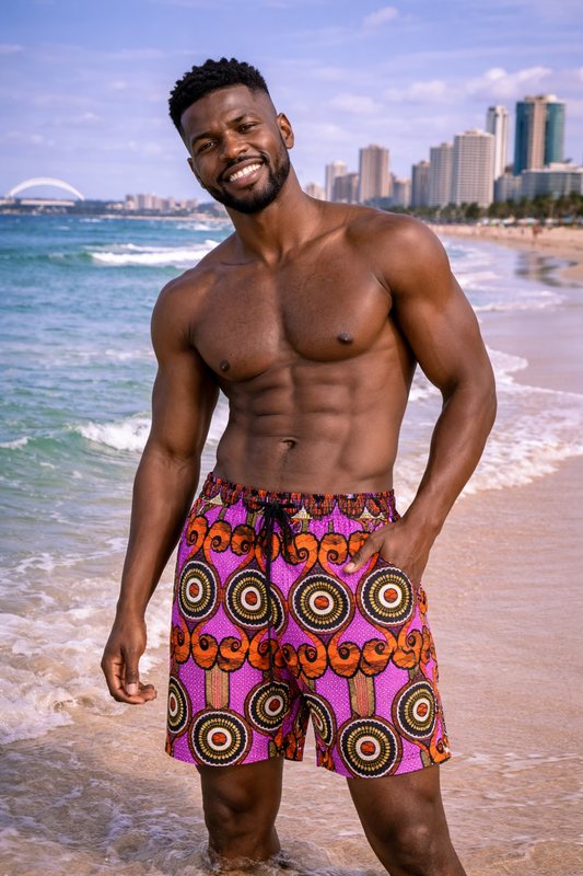 ORANGE SHWE SHWE LASERCUT PERFORMANCE FISHING SHORTS / SWIM SHORTS