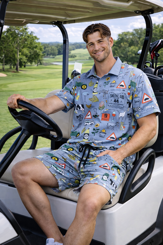 44 Suid Afrika - Grey  Printed Golf Shirt (3467)