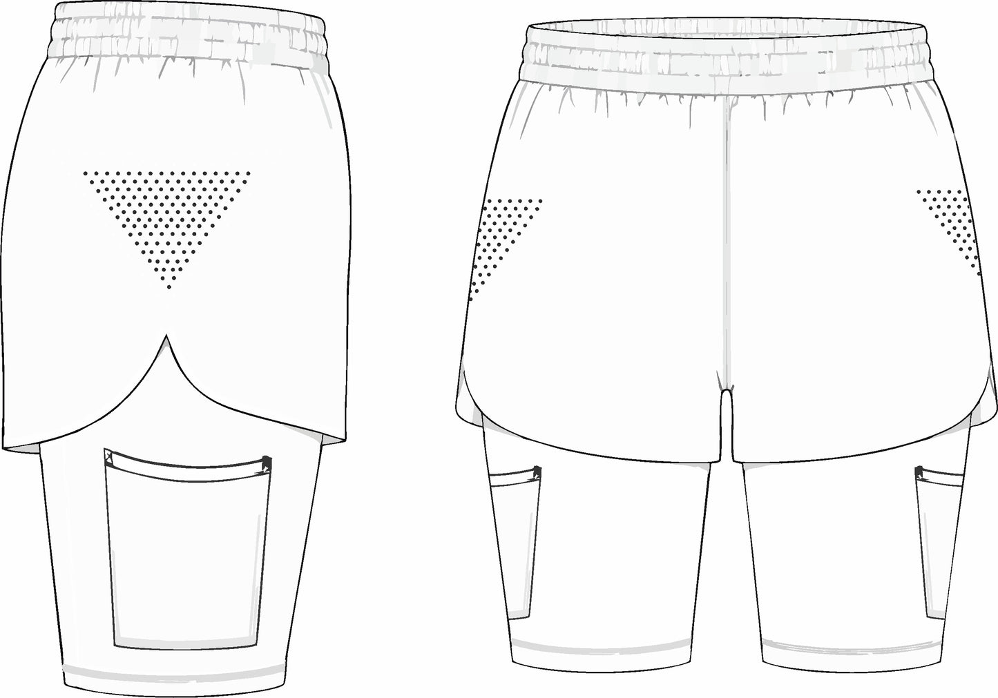 Ladies' 2-in-1 Run Short with Pocket Tights - South African Flag Leopard