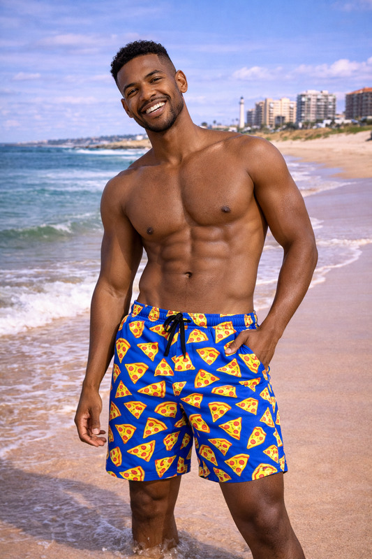 PIZZA LASERCUT PERFORMANCE FISHING SHORTS / SWIM SHORTS