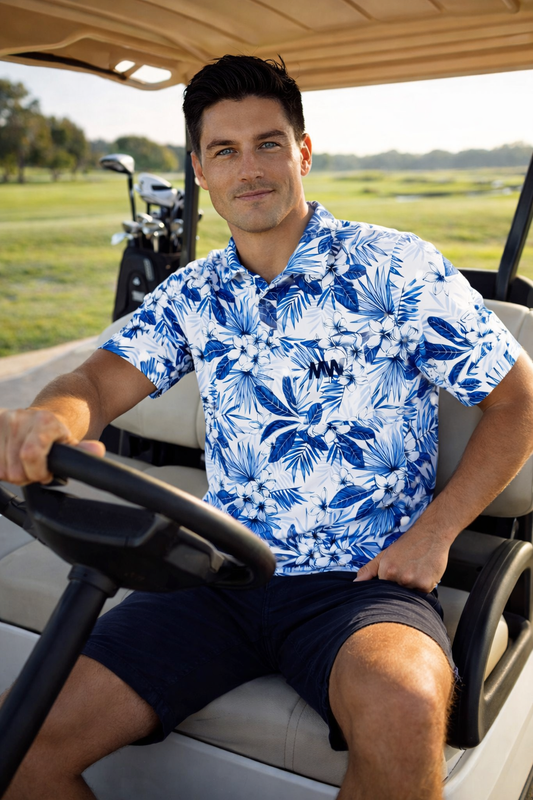Tropical Blue Technical Golf Shirt (3381)