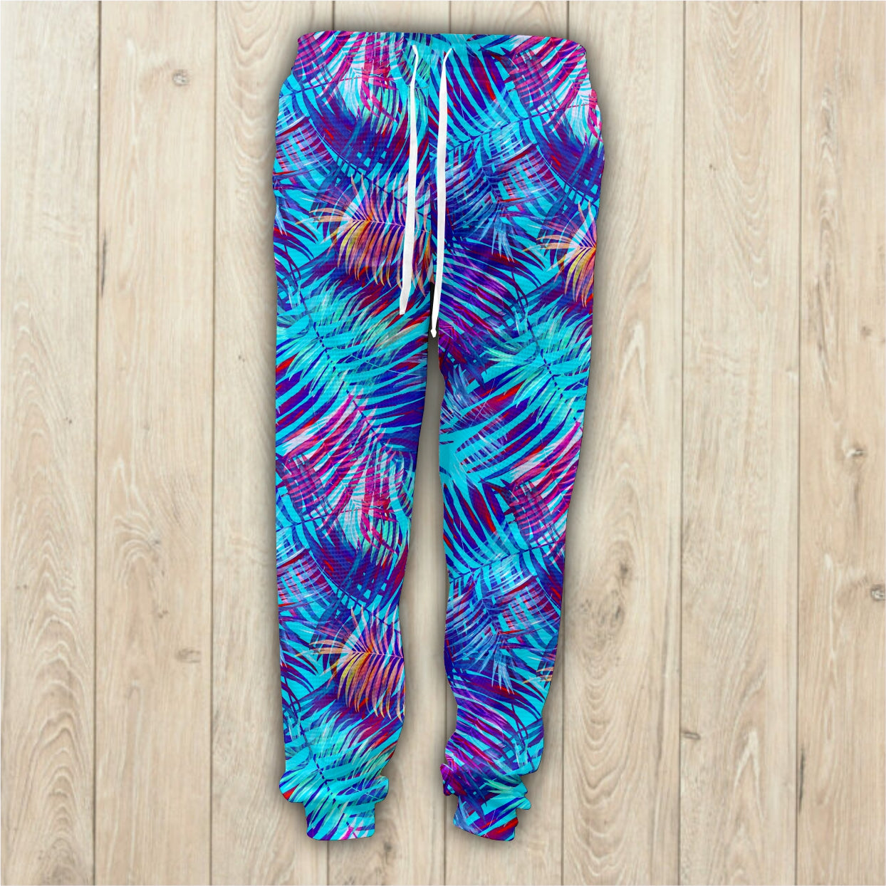 Blue Palm Waffle Sweatpants