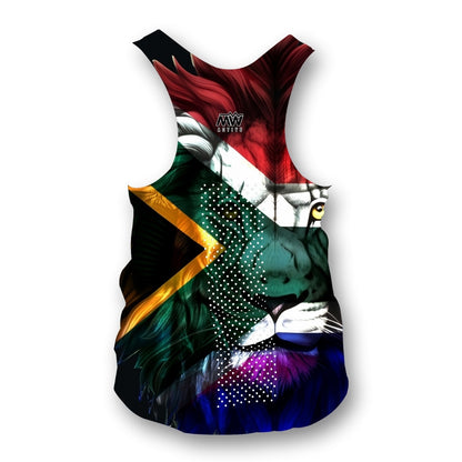 South African flag Lion - Ladies Seamless Performance Running Vest
