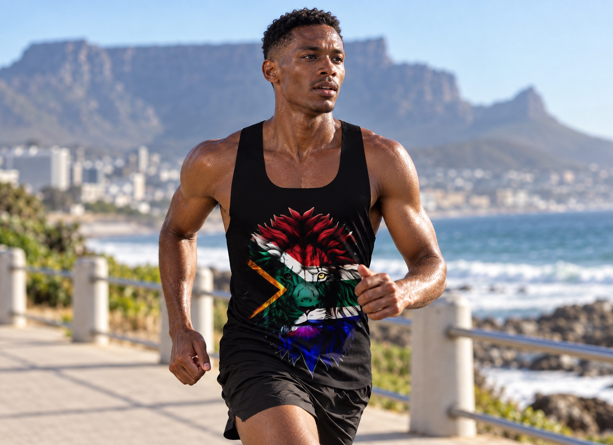 South African flag Lion - Men's Seamless Performance Running Vest