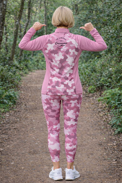 Alpha And Omega Be Strong Pink Camo Print Trail Jacket