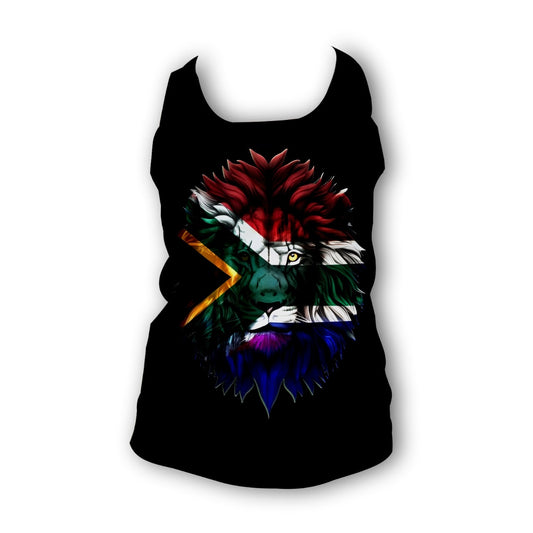 South African flag Lion - Ladies Seamless Performance Running Vest