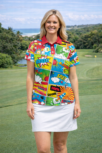 Ladies Golf Shirt – 44 Klub Klap It Strokiesprent (3800)