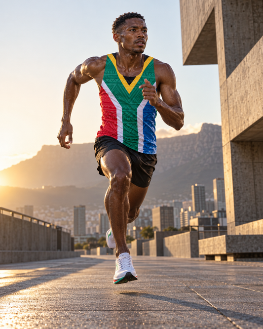 SA Flag - Men's Seamless Performance Running Vest (2424)