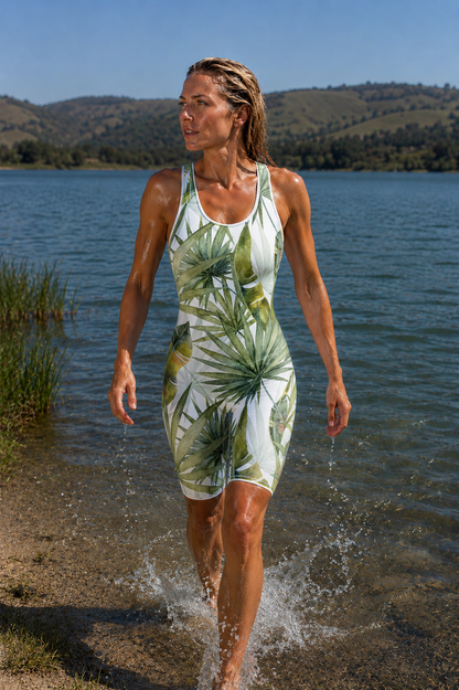 Women's Kneeskin Swimsuit - Fan Palm