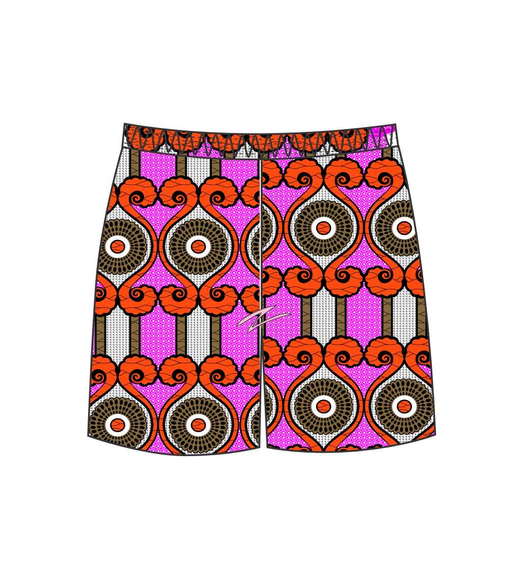 ORANGE SHWE SHWE LASERCUT PERFORMANCE FISHING SHORTS / SWIM SHORTS