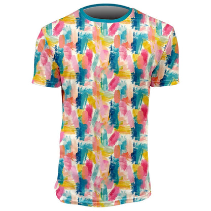 MW Active - Padel, Tennis, Run Dry Active T-Shirt - Pastel Brush Strokes (3759)