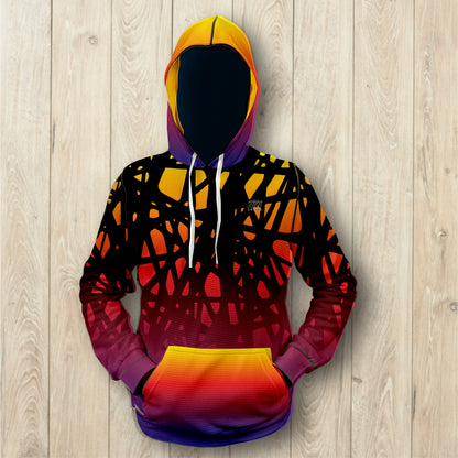 Neon Web - Unisex Waffle Hoodie (2889)