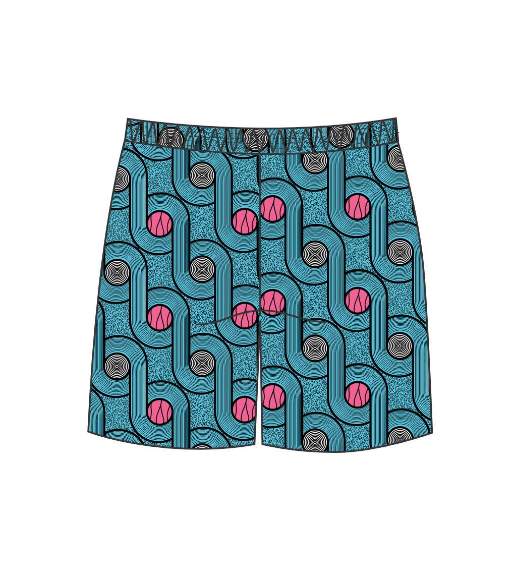 BLUE SHWE SHWE LASERCUT PERFORMANCE FISHING SHORTS / SWIM SHORTS