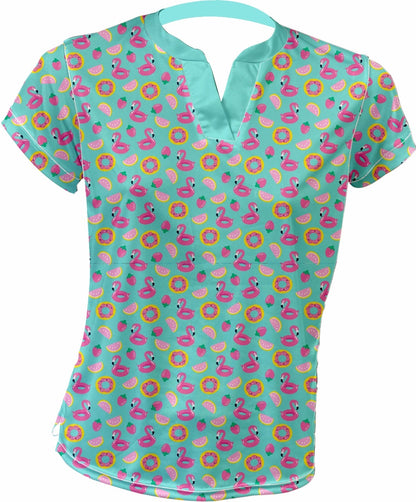 Flamingo strawberry Ladies Golf Shirts (3779)