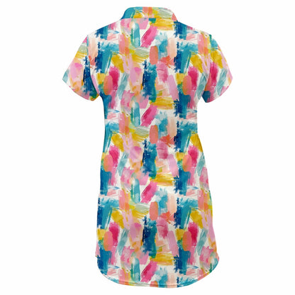 Ladies Golf Dress – Pastel Brush Strokes (3759)