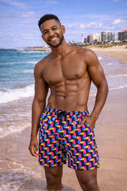 TOUCAN LASERCUT PERFORMANCE FISHING SHORTS / SWIM SHORTS (3082)