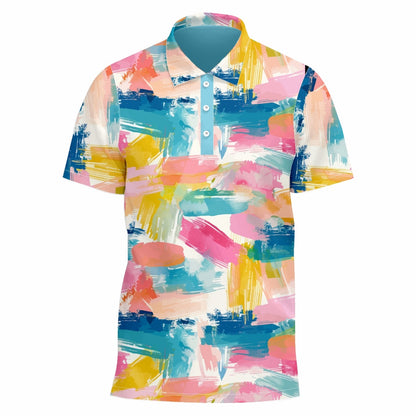 Pastel brush strokes Golf Shirt (3759)