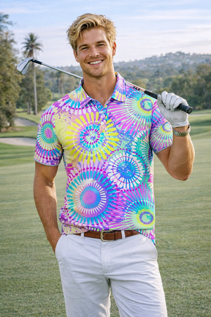 Pastel Tie dye Golf Shirt (3764)